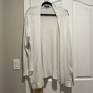 XL WHITE LONG COMFORTABLE CARDIGAN